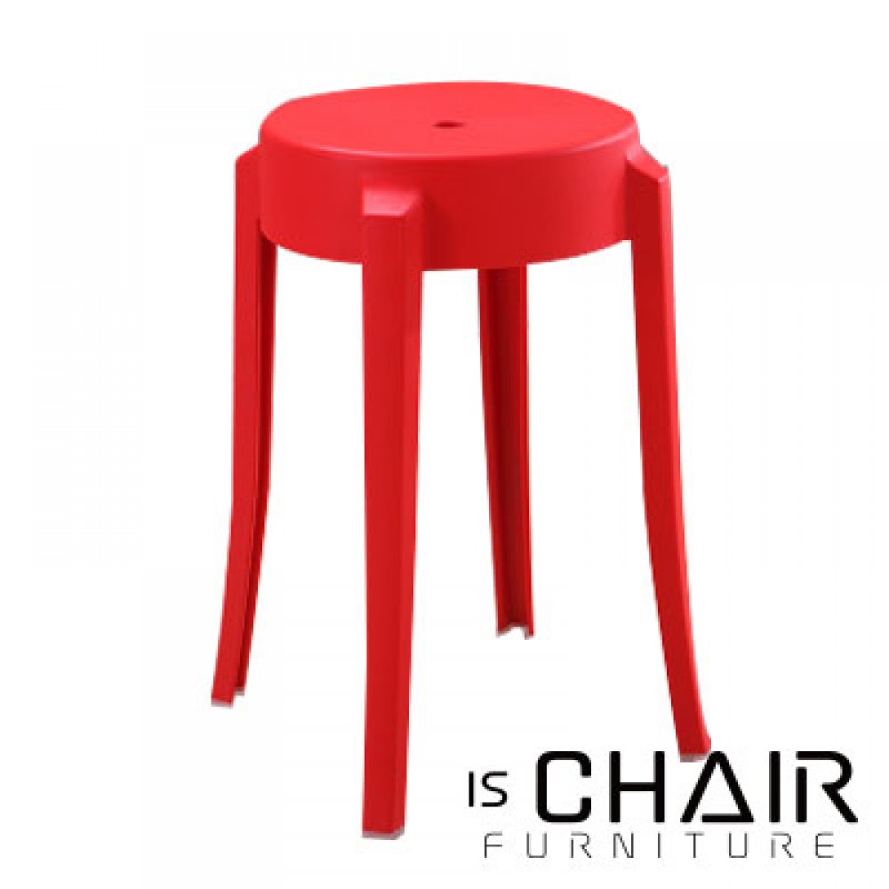 簡約塑料凳-紅