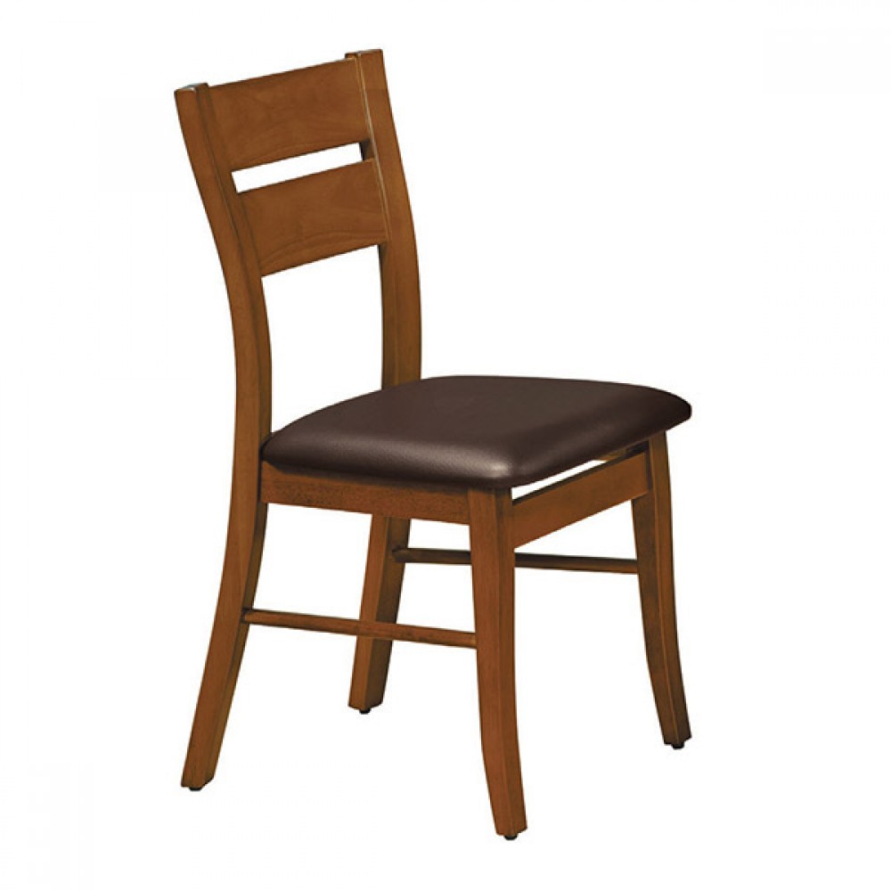 比特柚木色咖啡皮餐椅