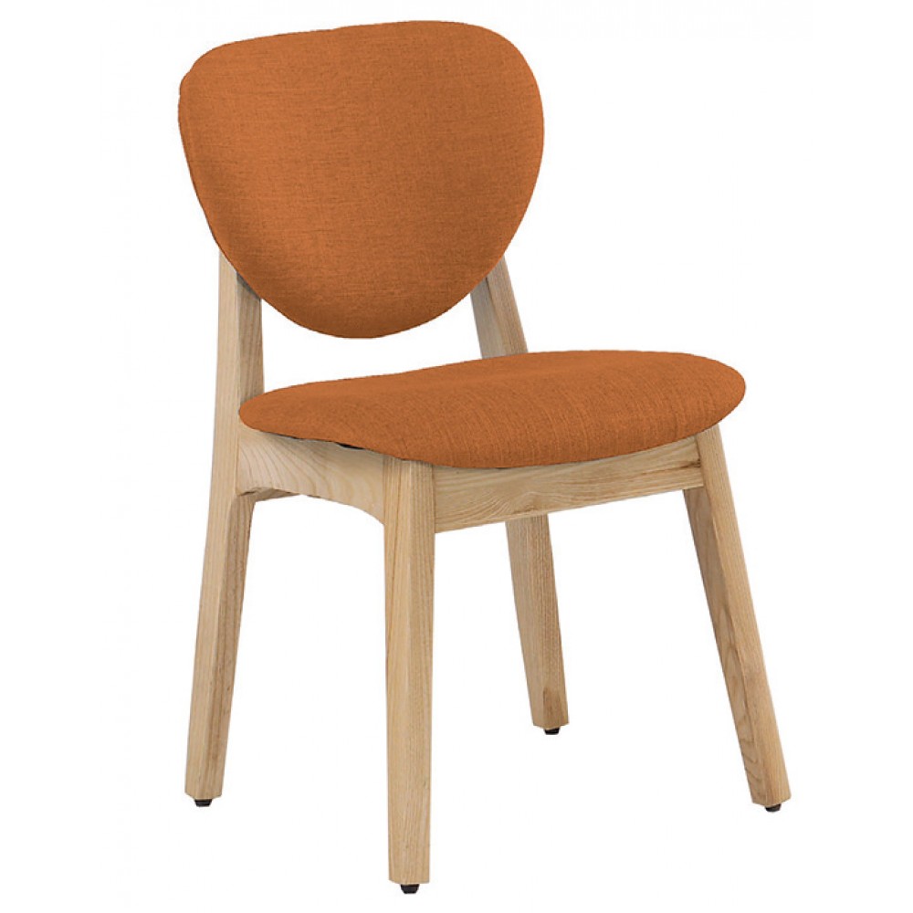 歐娜栓木橘布實木餐椅