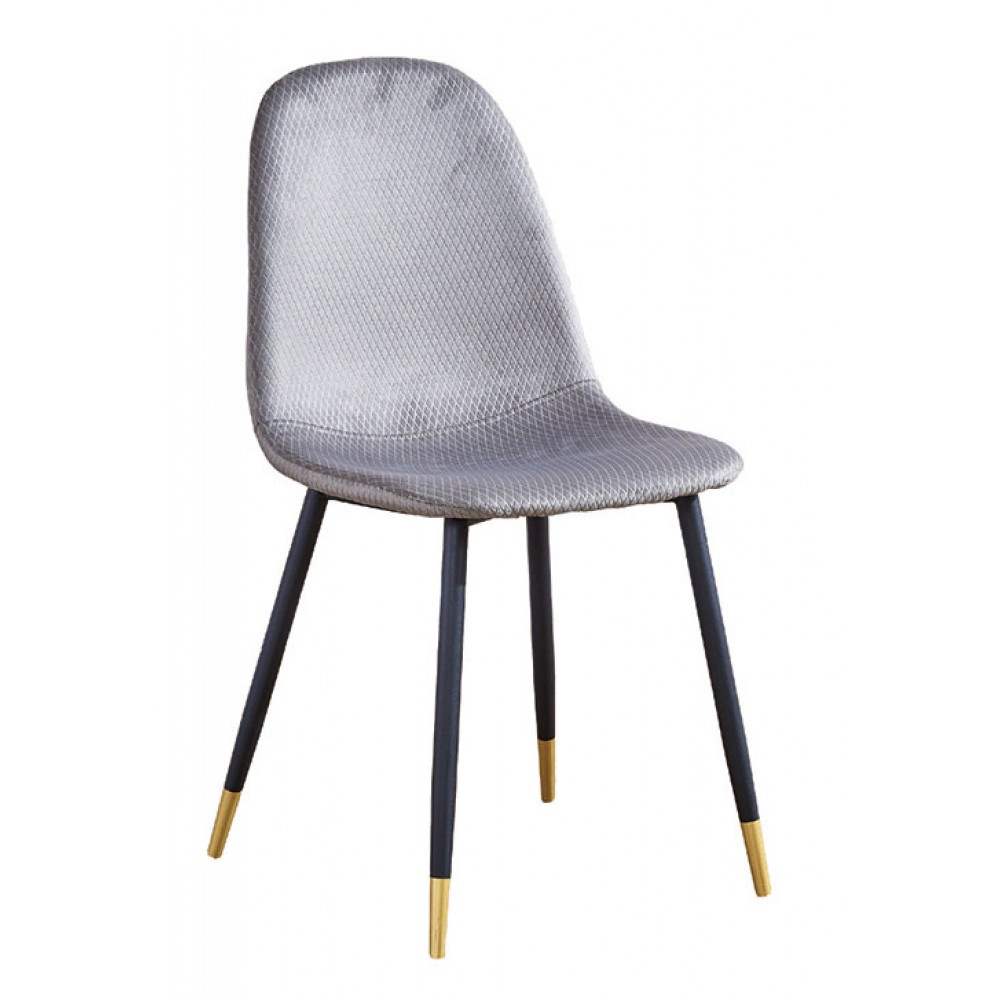 安達仕灰色鐵藝布餐椅