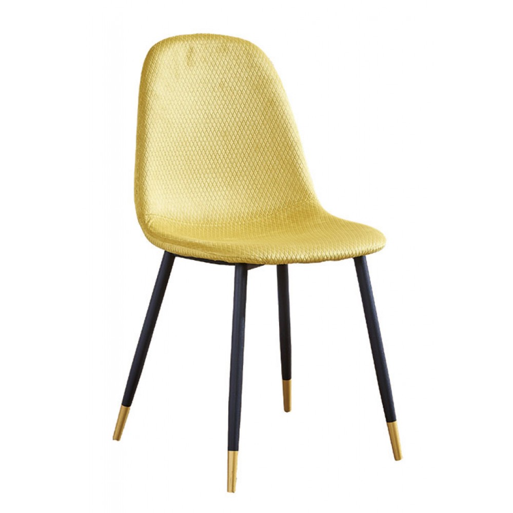 安達仕黃色鐵藝布餐椅