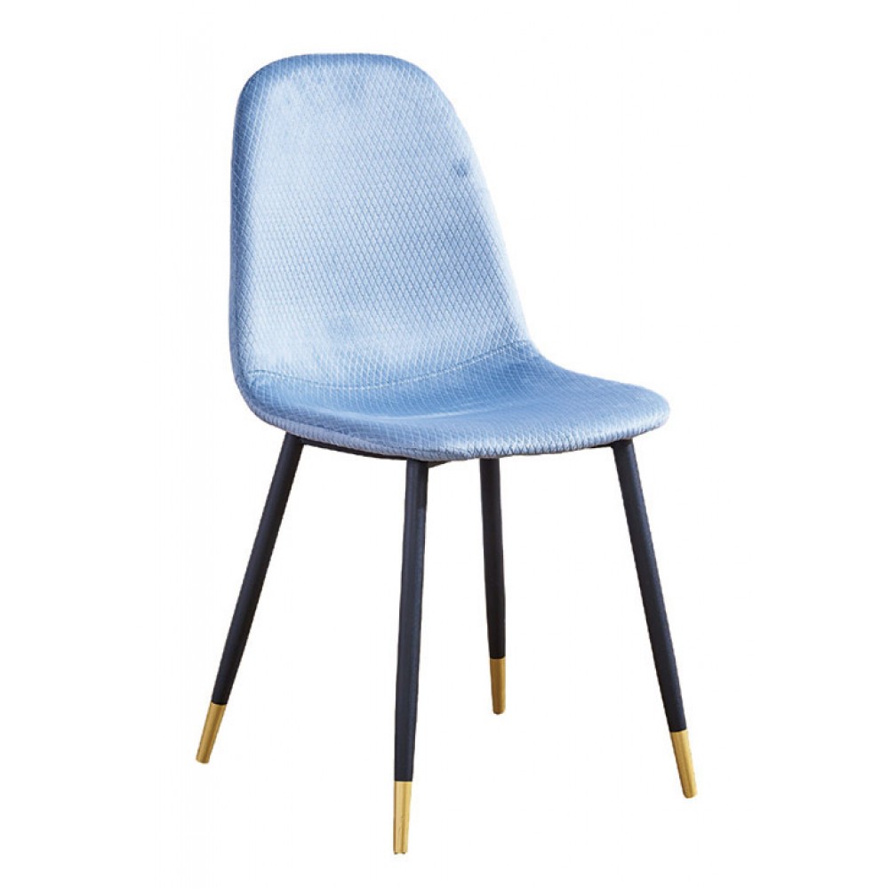 安達仕藍色鐵藝布餐椅