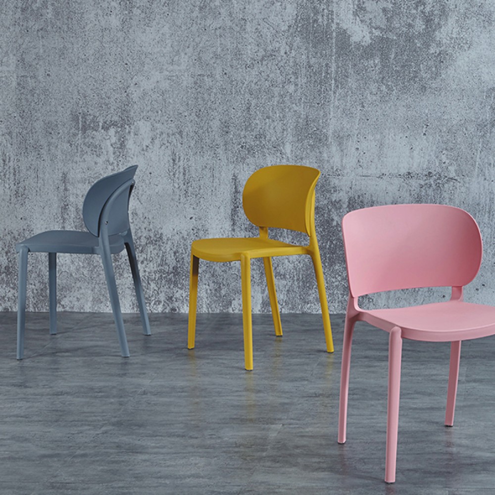 瓦剌造型餐椅-黃色、粉色、綠色、白色