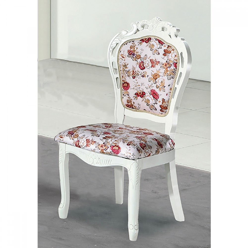 路易法式復古白色餐椅