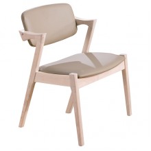 伯尼洗白餐椅 - 淺咖啡皮