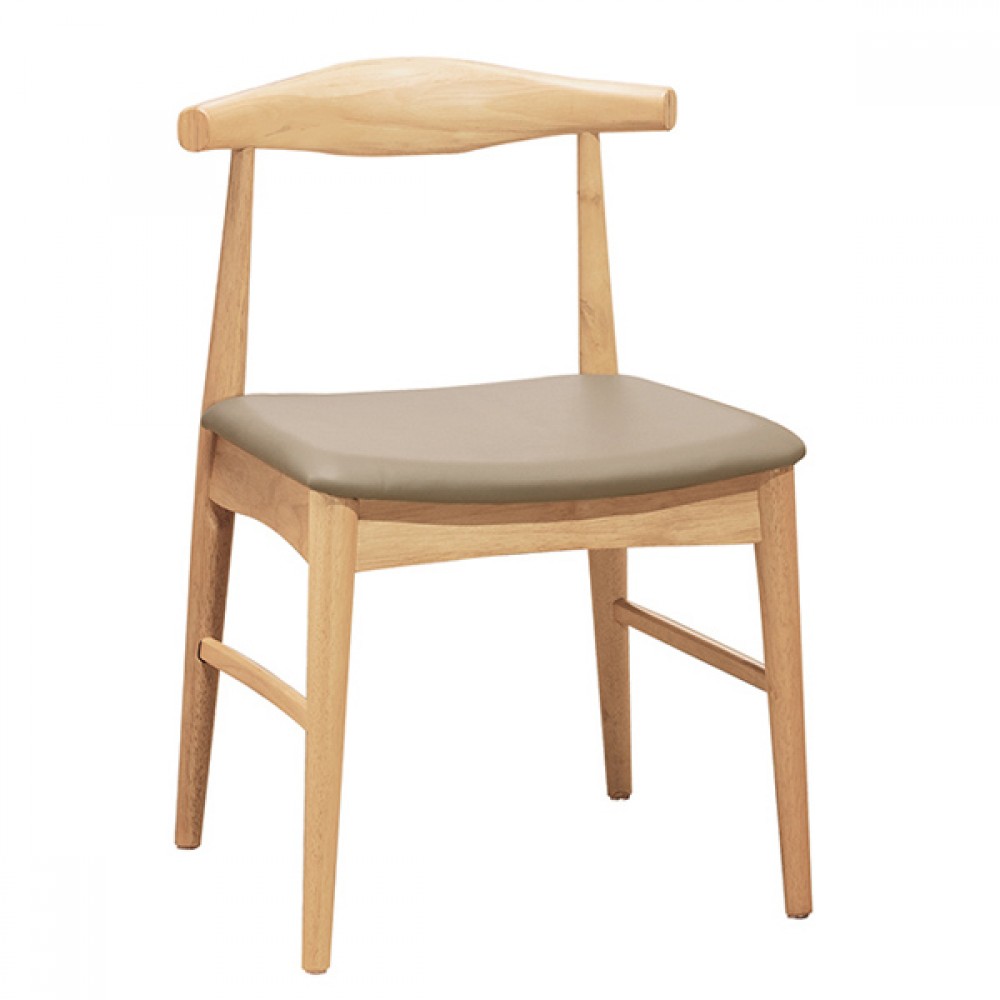 溫斯頓本色餐椅-淺咖啡皮