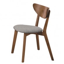 馬可淺胡桃餐椅-灰布