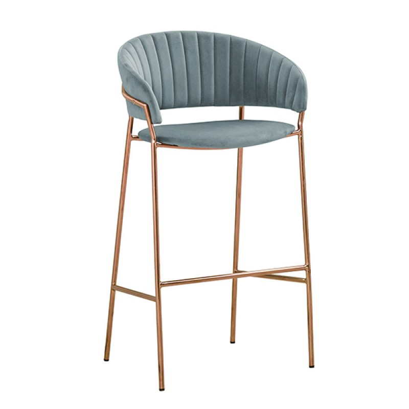 迪爾吧椅-灰絨布-75CM