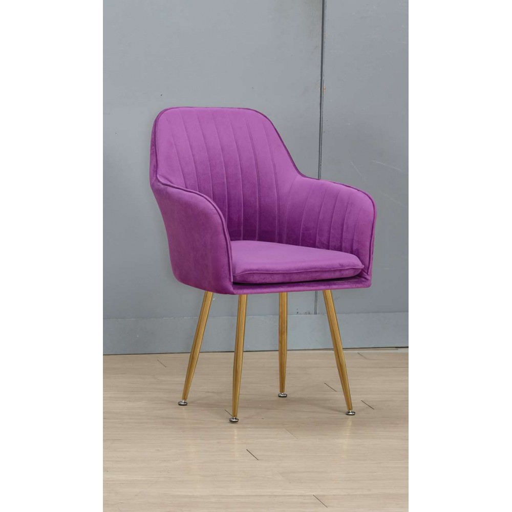 莫泊桑紫色布餐椅