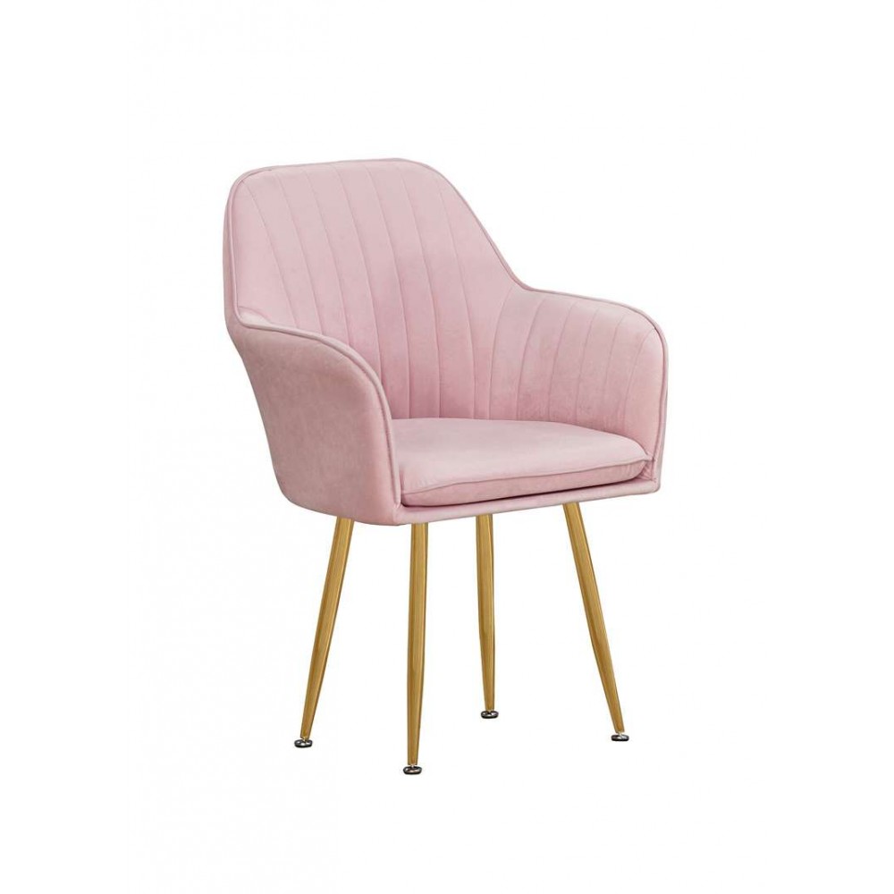 莫泊桑淺粉色布餐椅