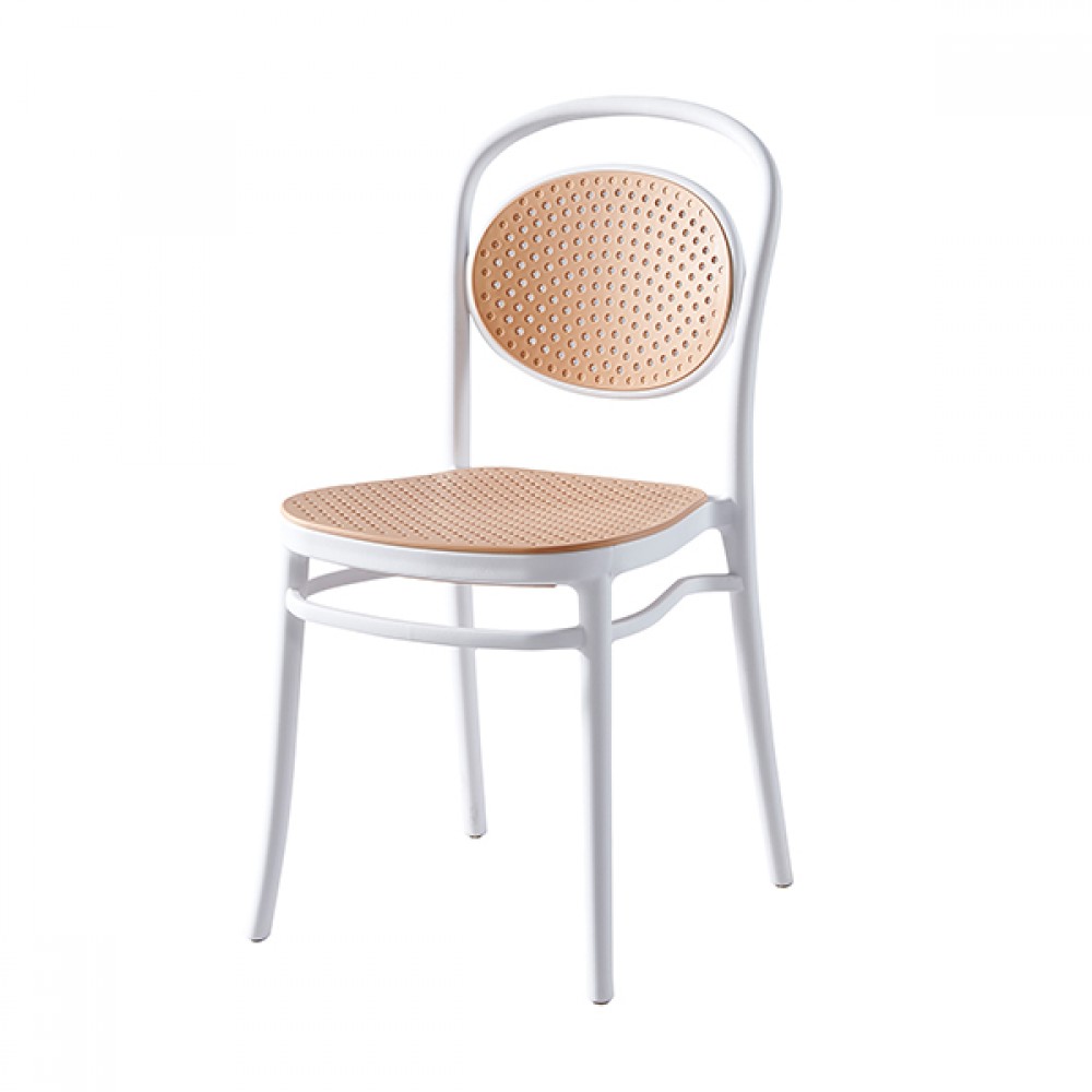 凱悅白色塑料藤椅