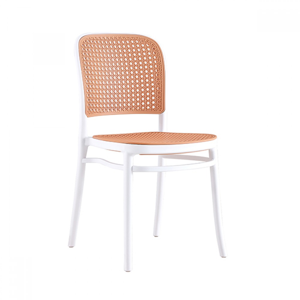 網美白色塑料藤椅