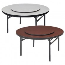 白碎石/胡桃 折合腳圓桌-含轉皿(4/4.5/5/6/7尺)