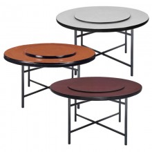 白碎石/胡桃/紅寶石 剪腳圓桌-含轉皿(4/4.5/5/6/7尺)