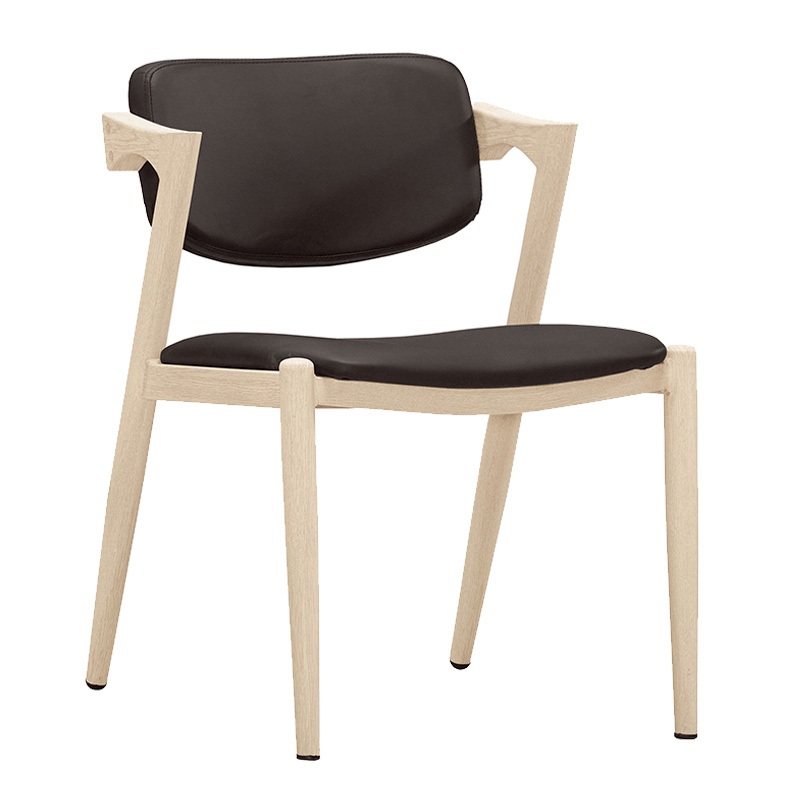 卡蘿餐椅-黑皮/洗白