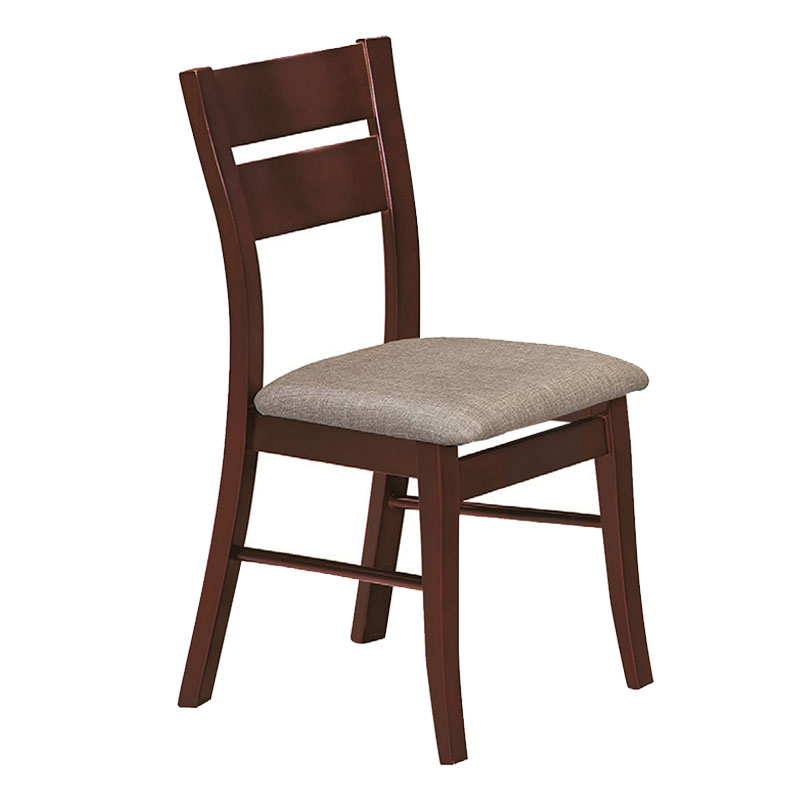 比特胡桃色黑銀皮餐椅