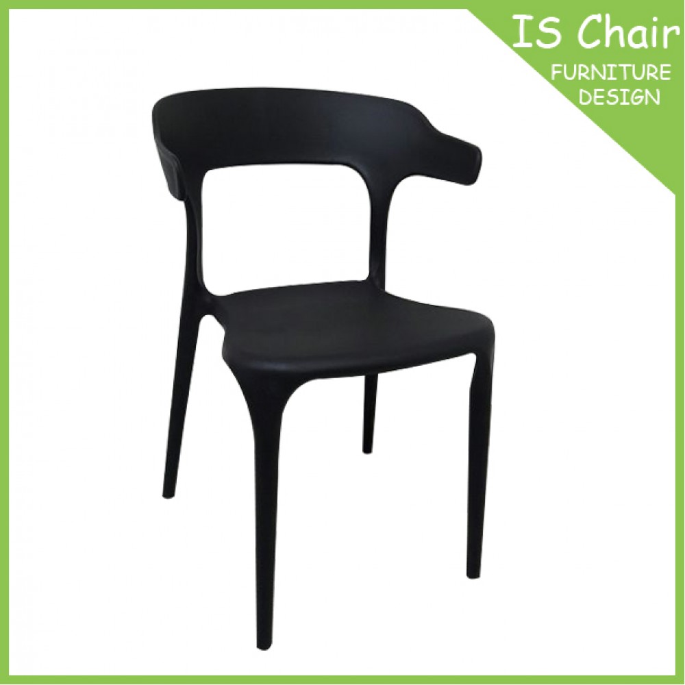 安東尼  塑料 造型餐椅 - 黑色