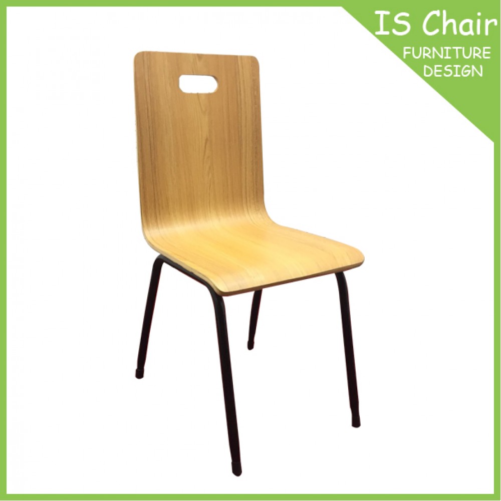 柚木色木質餐椅