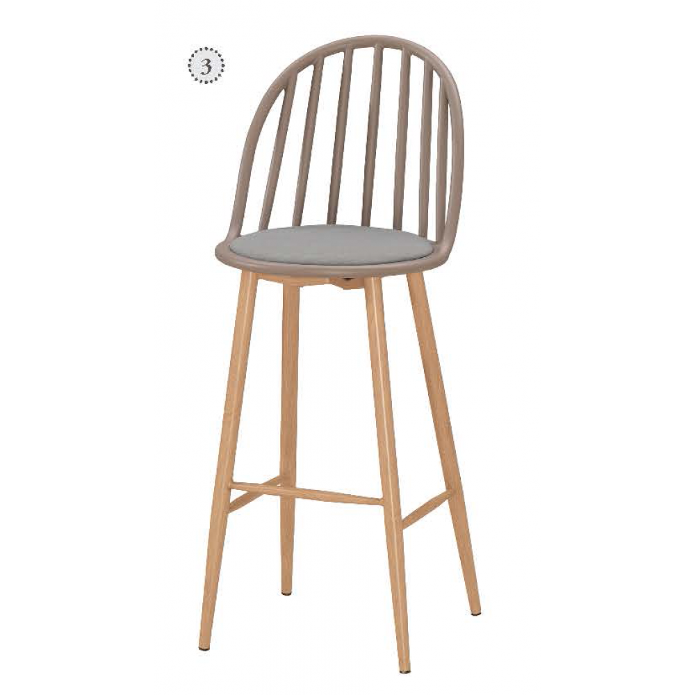 伊蒂絲造型吧台椅(高)-棕色