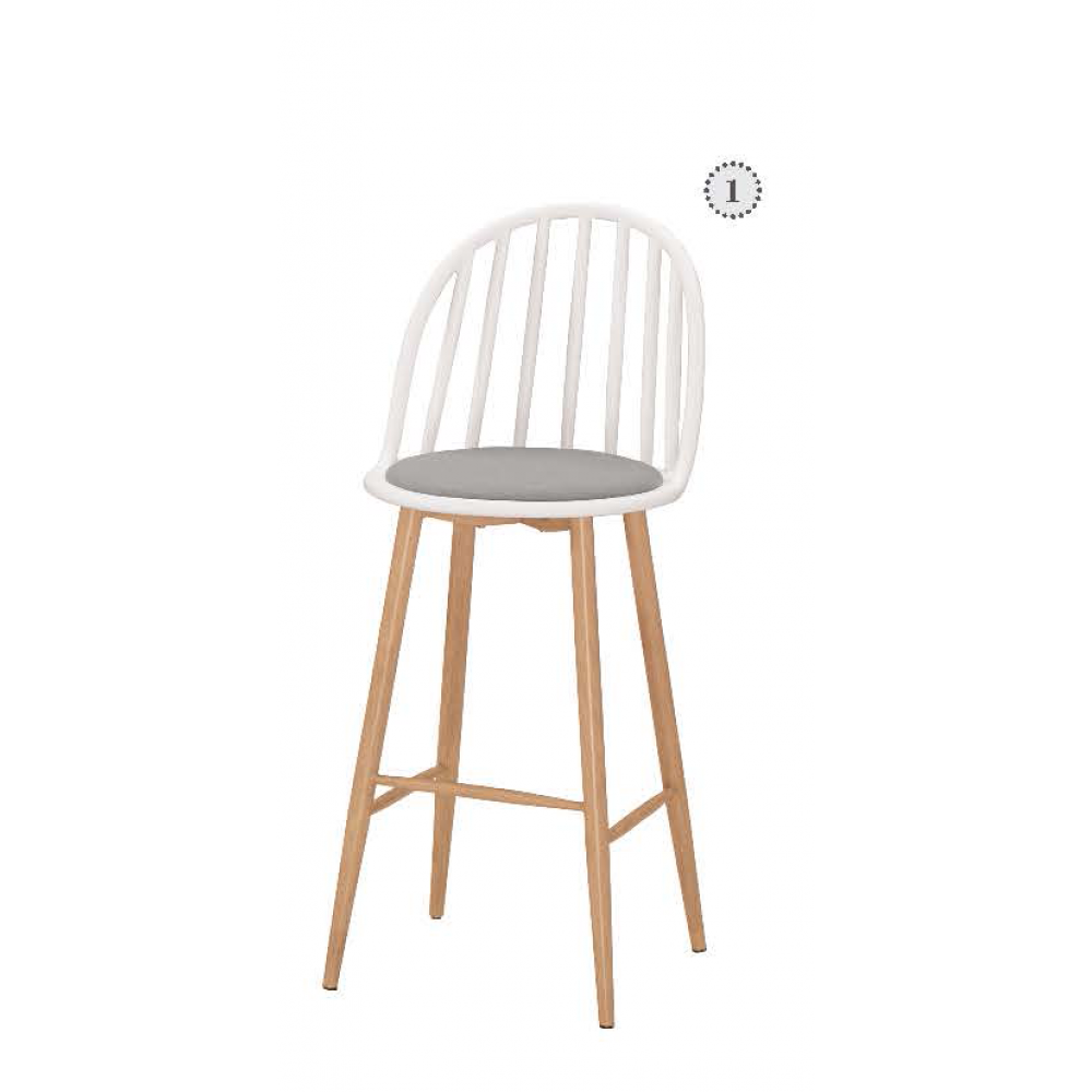 伊蒂絲造型吧台椅-白色-67CM