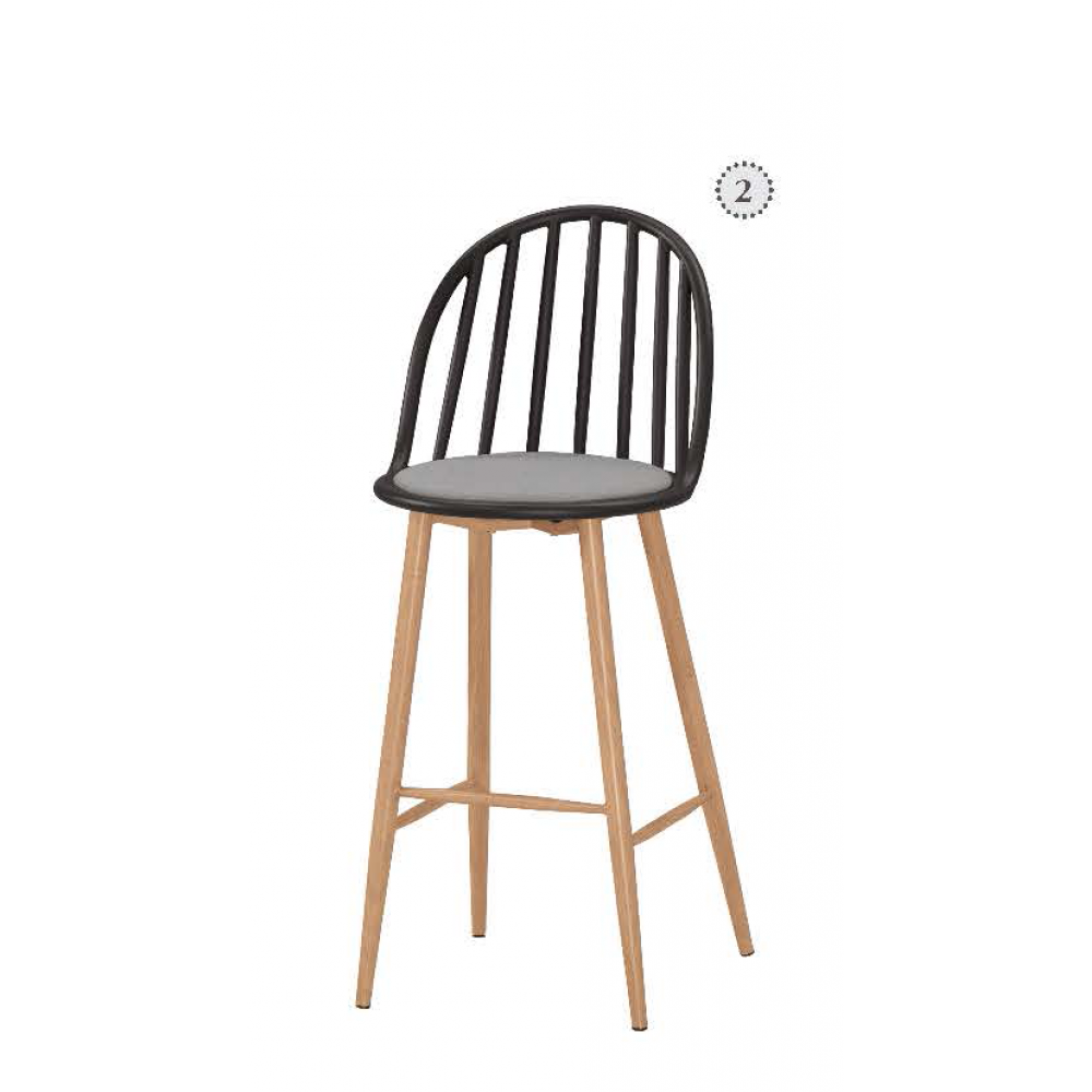 伊蒂絲造型吧台椅-黑色-67CM