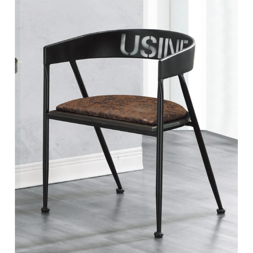 工業風 鐵藝皮革餐椅